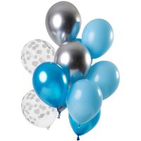Ballonnen Set Aquamarine Metallic Premium 30cm (12st)