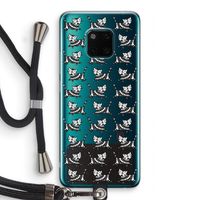 Zwarte poes: Huawei Mate 20 Pro Transparant Hoesje met koord