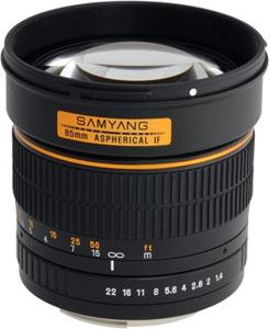 Samyang 85mm f/1.4 IF MC Aspherical MILC Telelens Zwart