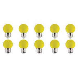 LED Lamp 10 Pack - Romba - Geel Gekleurd - E27 Fitting - 1W