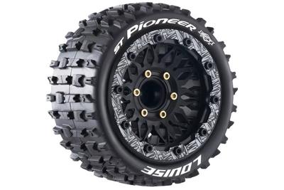 Louise MT-Pioneer 1/10 monster truck MFT banden set soft - zwarte velg - 12,14,17mm hex