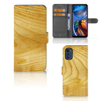 Motorola Moto E32 | Moto E32s Book Style Case Licht Hout - thumbnail