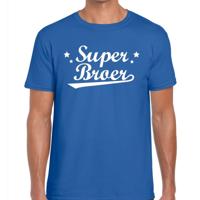 Cadeau t-shirt - Super broer - blauw - heren - shirt voor broers