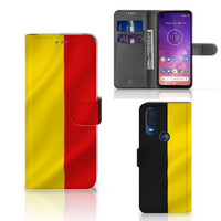 Motorola One Vision Bookstyle Case Belgische Vlag - thumbnail