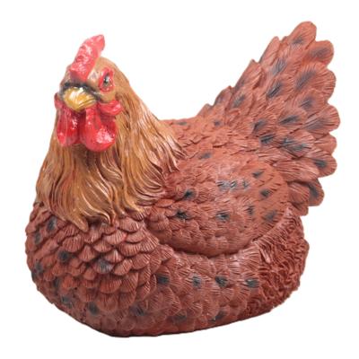 Kip tuin beeldje - voor binnen/buiten - 24 x 18 x 20 cm - dieren tuinbeelden