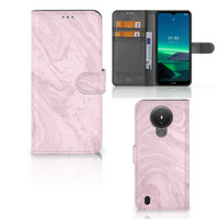 Nokia 1.4 Bookcase Marble Pink - Origineel Cadeau Vriendin - thumbnail