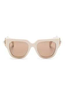 Moschino Eyewear lunettes de soleil carrées à logo appliqué - Blanc