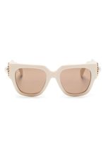 Moschino Eyewear lunettes de soleil carrées à logo appliqué - Blanc - thumbnail