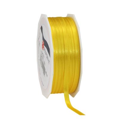 Cadeaulint Satijn - 0.6 cm x 50 meter - Geel - cadeaus inpakken - sierlint