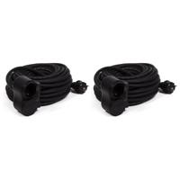 Verlengsnoer rubber - 2x - 20 meter - spatwaterdicht IP44 - 3500W - 3-polig