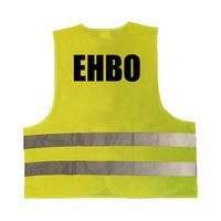EHBO vestje / hesje geel met reflecterende strepen voor volwassenen - thumbnail
