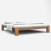 Bedframe massief eikenhout maat 160x200 cm - thumbnail