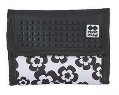 Pixie crew portemonnee met paneel 13 cm zwart/wit Pixie crew portemonnee met paneel 13 cm zwart/wit