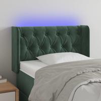 Hoofdbord LED 83x16x78/88 cm fluweel donkergroen