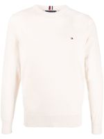 Tommy Hilfiger pull en maille fine à logo brodé - Tons neutres