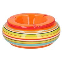 G.Wurm Stormasbak - keramiek - oranje/multi-kleur - 17 x 8 cm - asbak G.Wurm Stormasbak - keramiek - oranje/multi-kleur - 17 x 8 cm - asbak