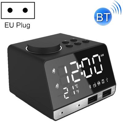 K11 Bluetooth spreker creatieve digitale muziek klok Display wekkerradio met dubbele USB-Interface ondersteunt U schijf / TF kaart / FM / AUX EU Plu