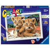 Ravensburger CreArt Schilderen op nummer kleine leeuwenwelpjes