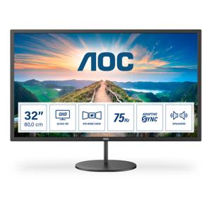 AOC Q32V4 LED-monitor Energielabel F (A - G) 81.3 cm (32 inch) 2560 x 1440 Pixel 16:9 4 ms HDMI, DisplayPort, Hoofdtelefoonaansluiting IPS LED