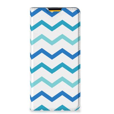 Samsung Galaxy M52 | Hoesje met Magneet | Zigzag Blauw