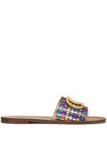 Valentino Garavani sandales tisssées à détail Vogo Signature - Bleu