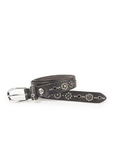 Riem met bloemmotief Van b.belt zwart Riem met bloemmotief Van b.belt zwart