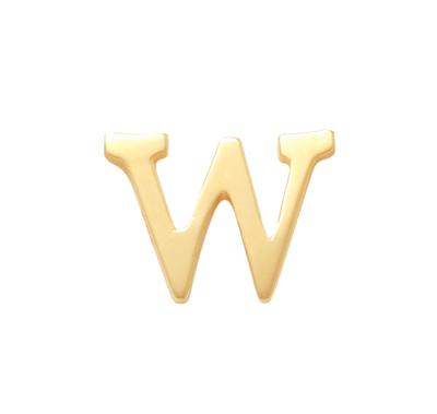 Minimalistische letter oorbelknopje - 14K GOUD - Goud - W