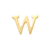 Minimalistische letter oorbelknopje - 14K GOUD - Goud - W