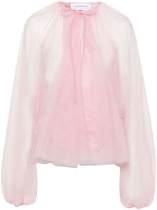 Viktor & Rolf blouse en tulle à appliques fleurs - Rose