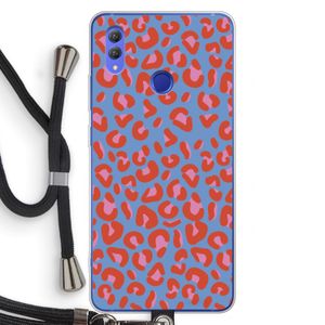 Leopard blue: Honor Note 10 Transparant Hoesje met koord