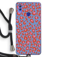 Leopard blue: Honor Note 10 Transparant Hoesje met koord