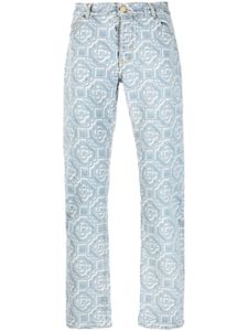 Casablanca jean droit à motif monogrammé - Bleu