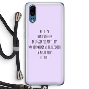 Relatief: Huawei P20 Transparant Hoesje met koord