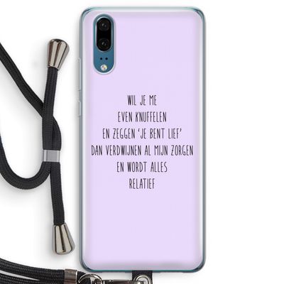 Relatief: Huawei P20 Transparant Hoesje met koord