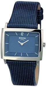 Horlogeband Boccia 3203-01 Leder Blauw 24mm