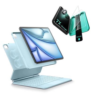 iPad Air 11" (M4) 2026 Bundle Rebound Magnetic Keyboard Case 360 & Screen Protectors-US-Layout-Blue