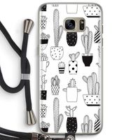Cactusmotief: Samsung Galaxy S7 Edge Transparant Hoesje met koord