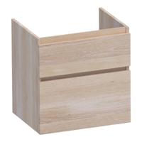 Brauer Delight - Onderkast - 60 cm - met 2 Softclose Lades Greeploos en 1 Sifon Uitsparing - Lamellen Eiken Wit