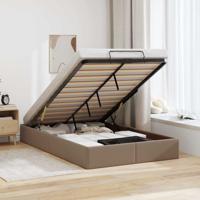 Bedframe zonder matras 120x190 cm kunstleer cappuccinokleurig