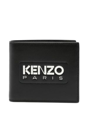 Kenzo portefeuille en cuir à logo embossé - Noir
