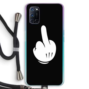 Middle finger black: Oppo A72 Transparant Hoesje met koord