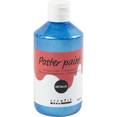 Creativ Company Tempera verf metallic , blauw, 300 ml/ 1 doos