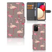 Samsung Galaxy A03s | Telefoonhoesje | Met pasjeshouder | Flamingo