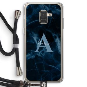Midnight Marble: Samsung Galaxy A8 (2018) Transparant Hoesje met koord