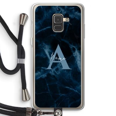 Midnight Marble: Samsung Galaxy A8 (2018) Transparant Hoesje met koord