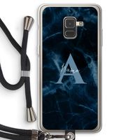 Midnight Marble: Samsung Galaxy A8 (2018) Transparant Hoesje met koord