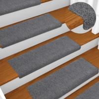 VidaXL Trapmatten zelfklevend 15 stuks 65x21x4 cm lichtgrijs met rechthoekige rand