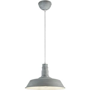 LED Hanglamp - Hangverlichting - Trion Wulo - E27 Fitting - Rond - Beton - Aluminium