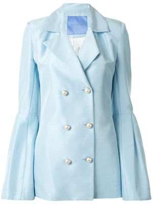 Macgraw blazer en soie à manches évasées - Bleu