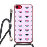 Smiley watermeloenprint: iPhone SE 2020 Transparant Hoesje met koord